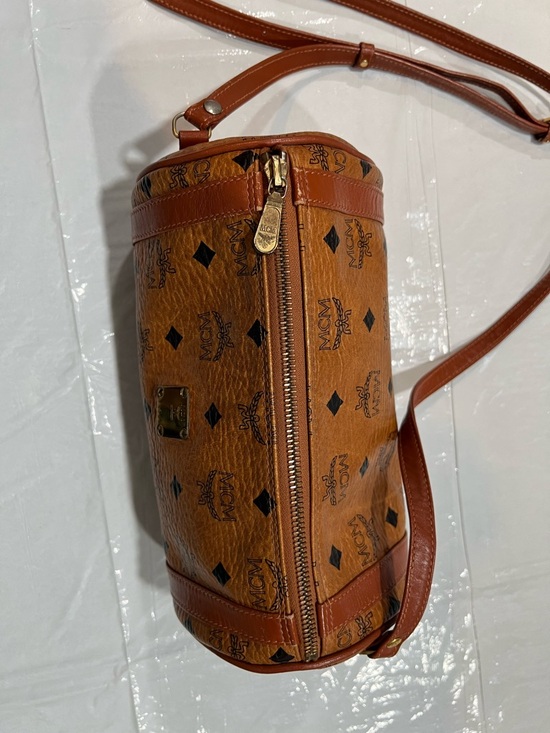 MCM Handbags - MCM vintage Cognac Monogram Cylinder Bag